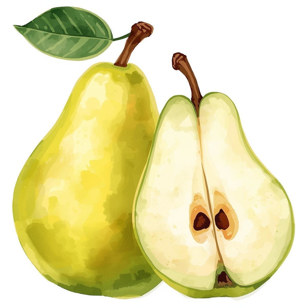 かわいいアンティーク水彩画風クリップアート果物シリーズ