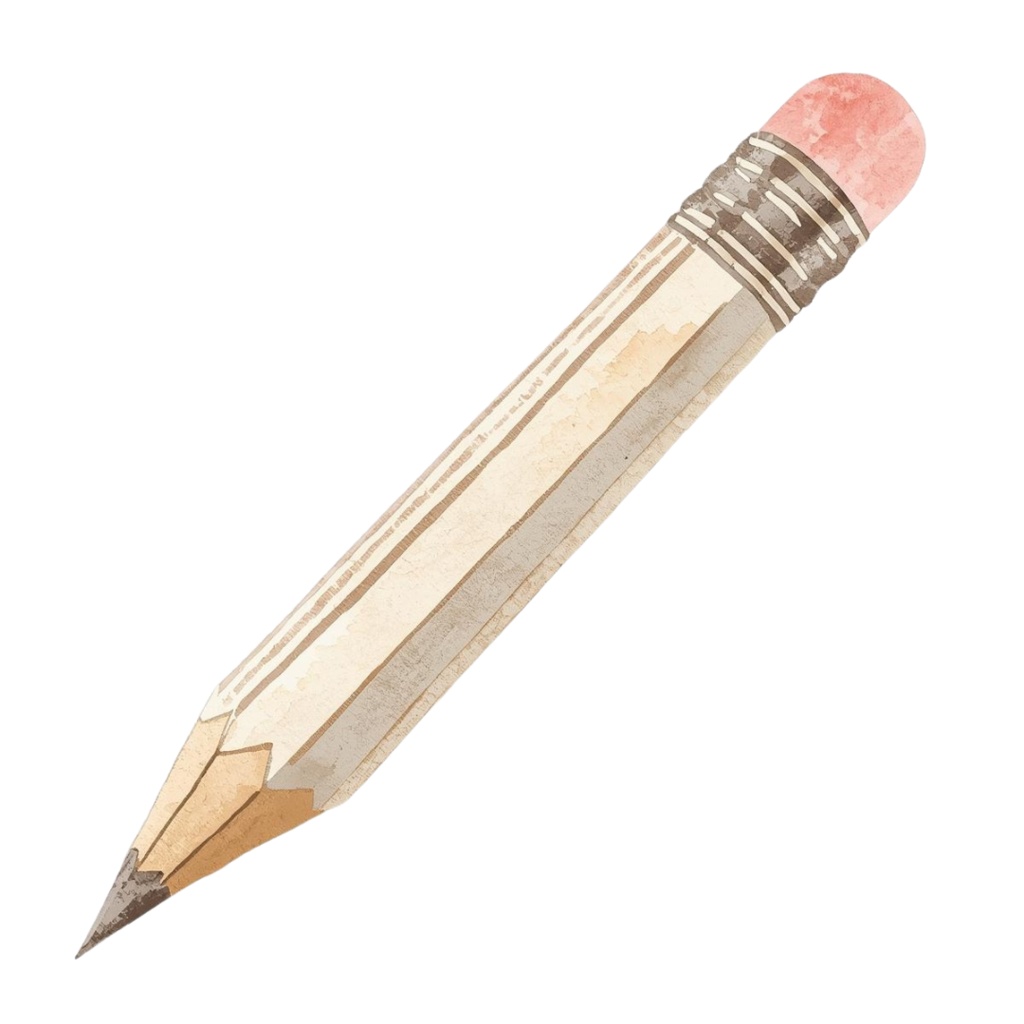 水彩画風かわいいアンティークなクリップアートセット文房具シリーズ(12種類)