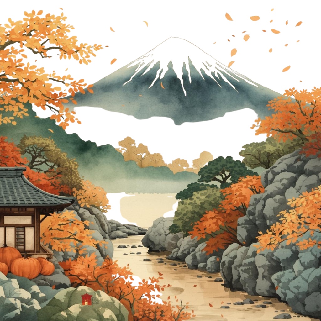 秋のかわいい水彩画クリップアート 15種類セット|Autumn Watercolor Clipart Set – 15 Items