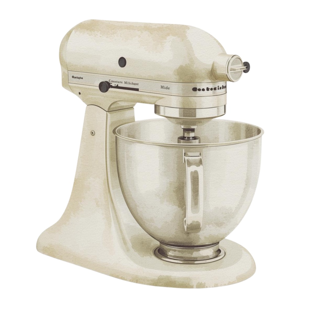 アンティーク風 水彩画キッチン用品クリップアート 12種類セット ナンバー①(背景透過PNG)