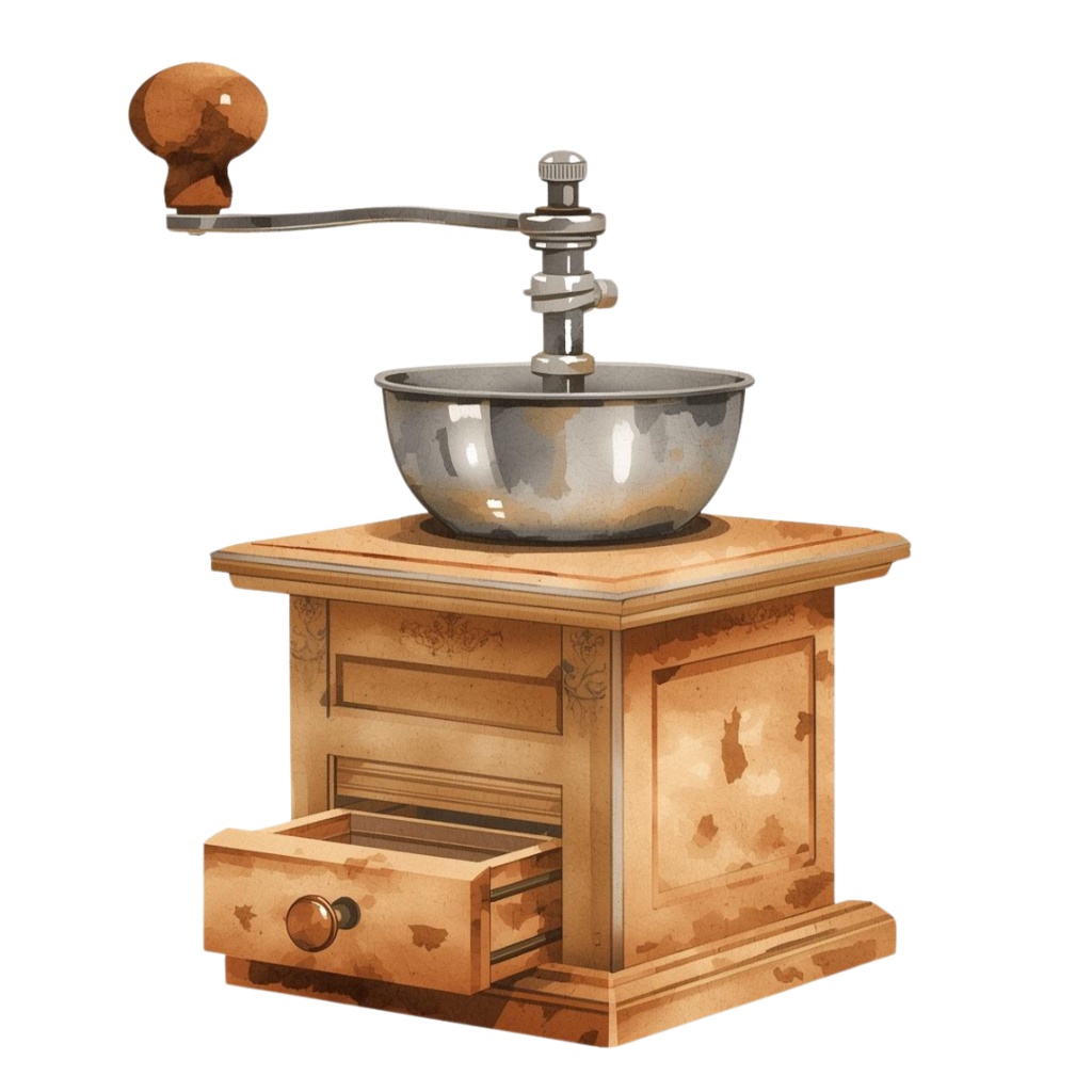 アンティーク風 水彩画キッチン用品クリップアート 12種類セット ナンバー①(背景透過PNG)