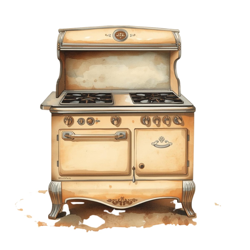 アンティーク風 水彩画キッチン用品クリップアート ナンバー③(背景透過PNG・15種類セット) |Antique Watercolor Kitchen Tools Clipart Vol.3 – 15 Items