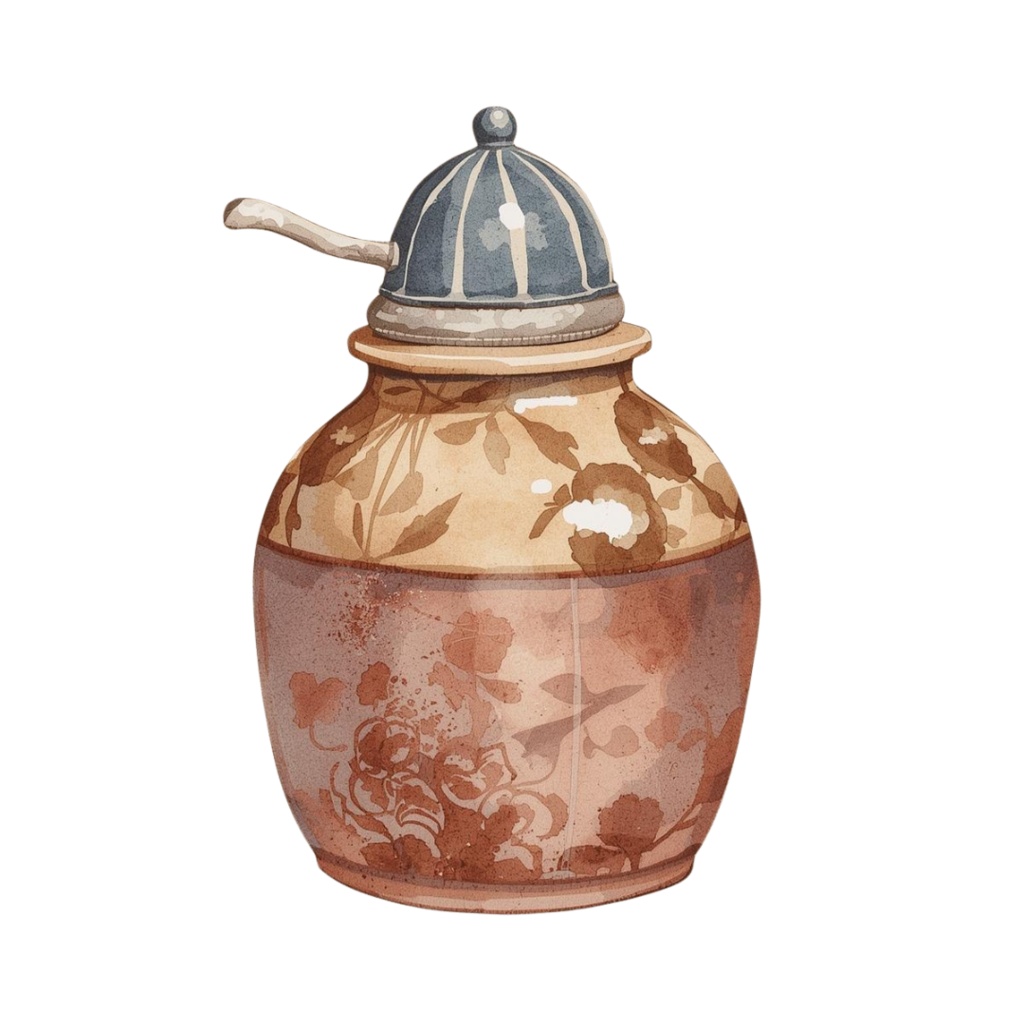 アンティーク風 水彩画キッチン用品クリップアート ナンバー③(背景透過PNG・15種類セット) |Antique Watercolor Kitchen Tools Clipart Vol.3 – 15 Items