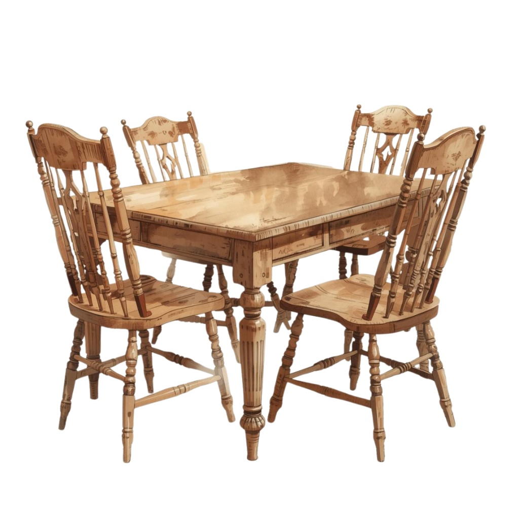 アンティーク水彩画風クリップアート(家具シリーズ・12種類)