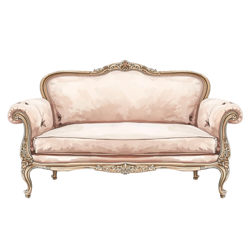 アンティーク水彩画風クリップアート(家具シリーズ・12種類)