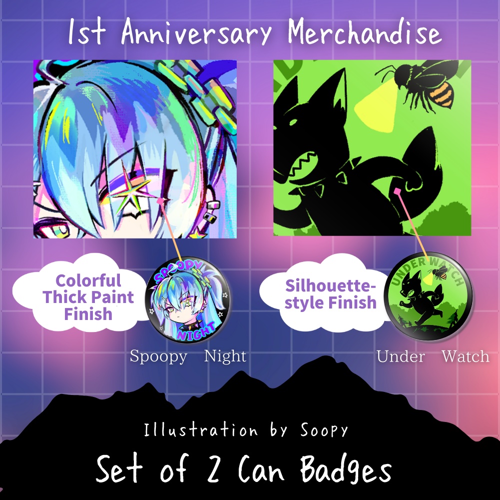 【1周年記念】缶バッチ2種 / 2 Can Badges【~9/30まで】