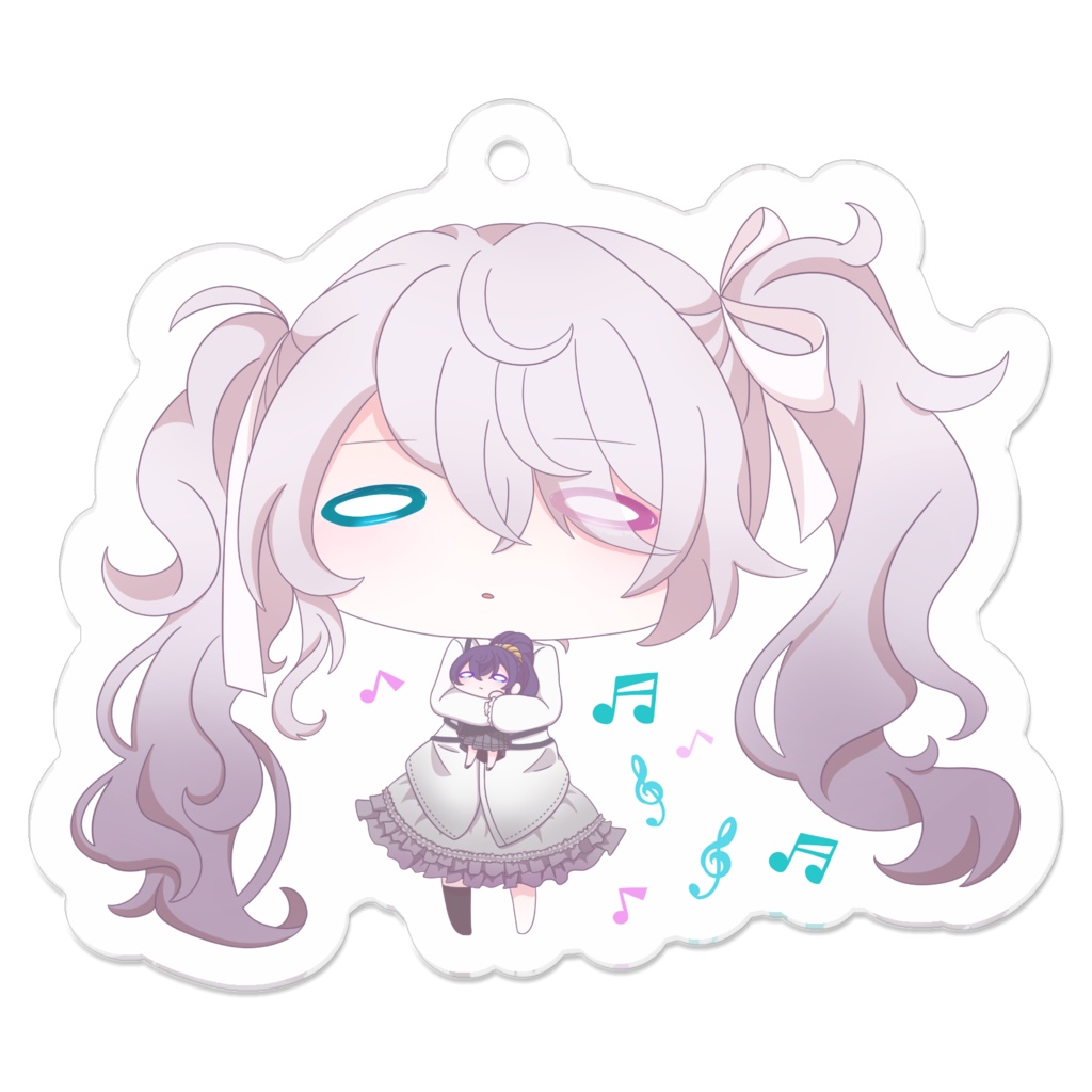 初音ミク(25時) ゆるアクリルキーホルダー - ふわふわおばけ