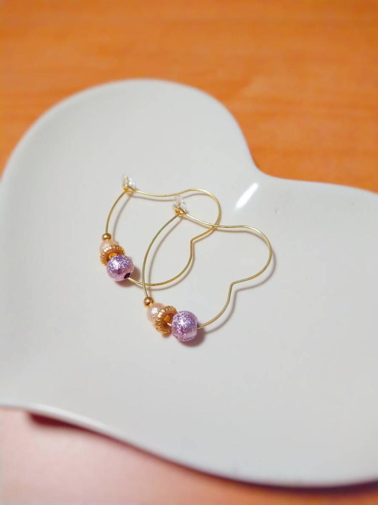 ハートフープピアス