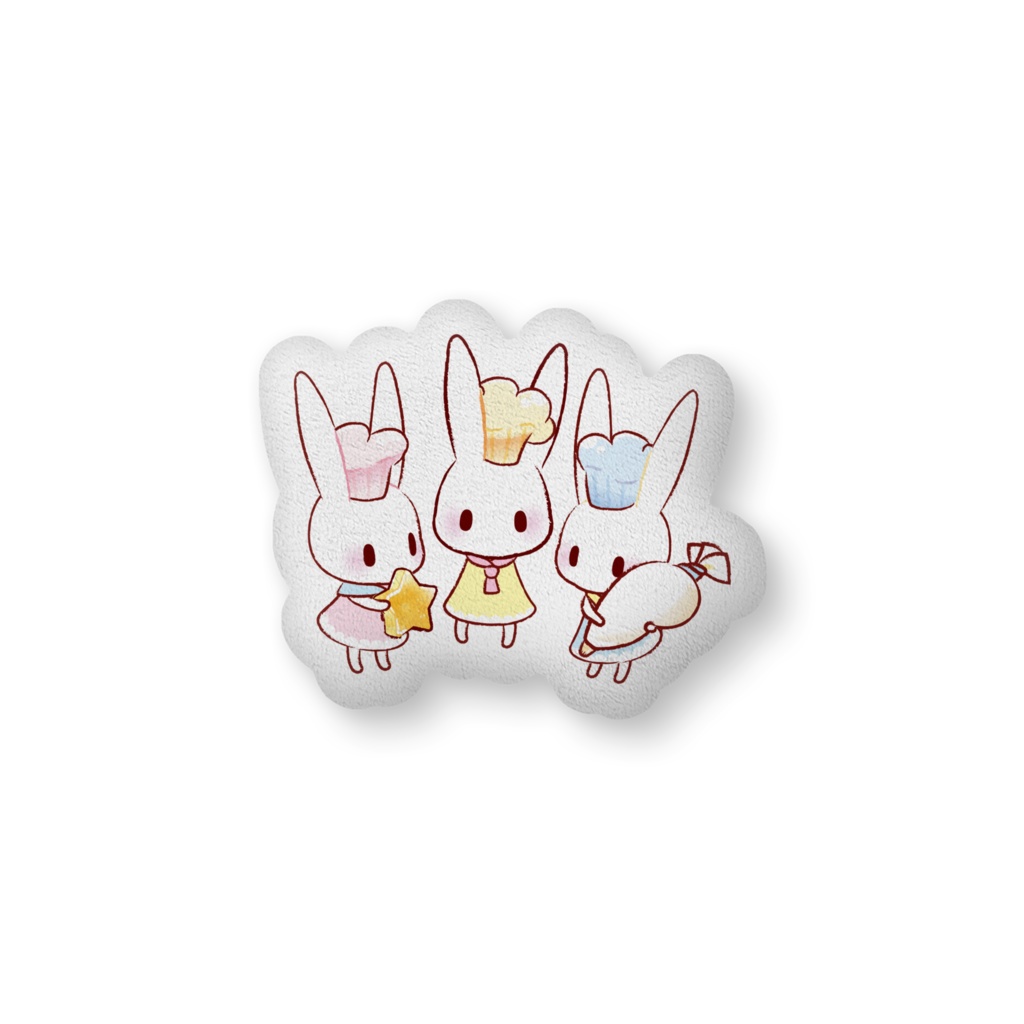 【ふかふかクッション】トマトうさぎ3ピース