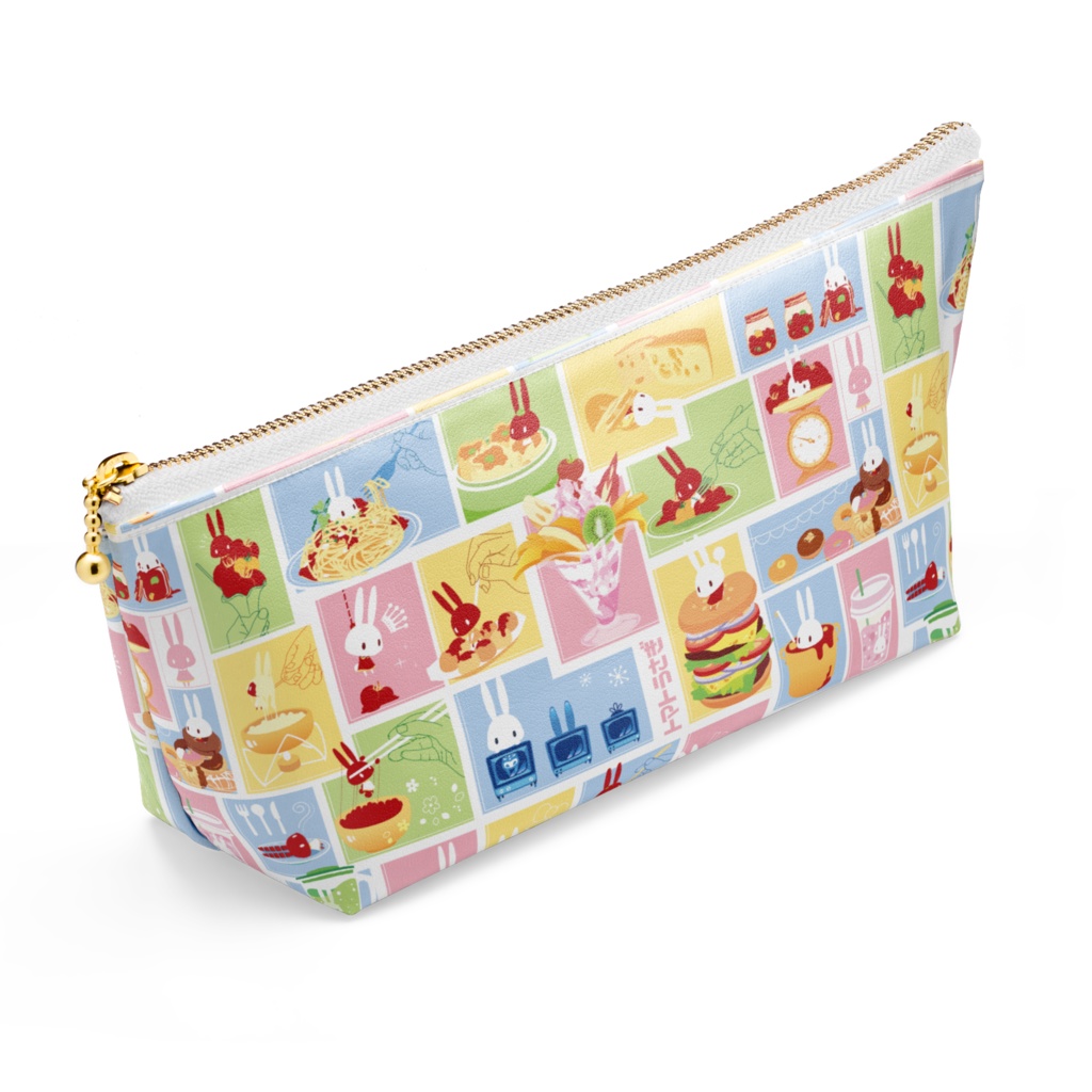 【ポーチ】トマトうさぎオールドパターン