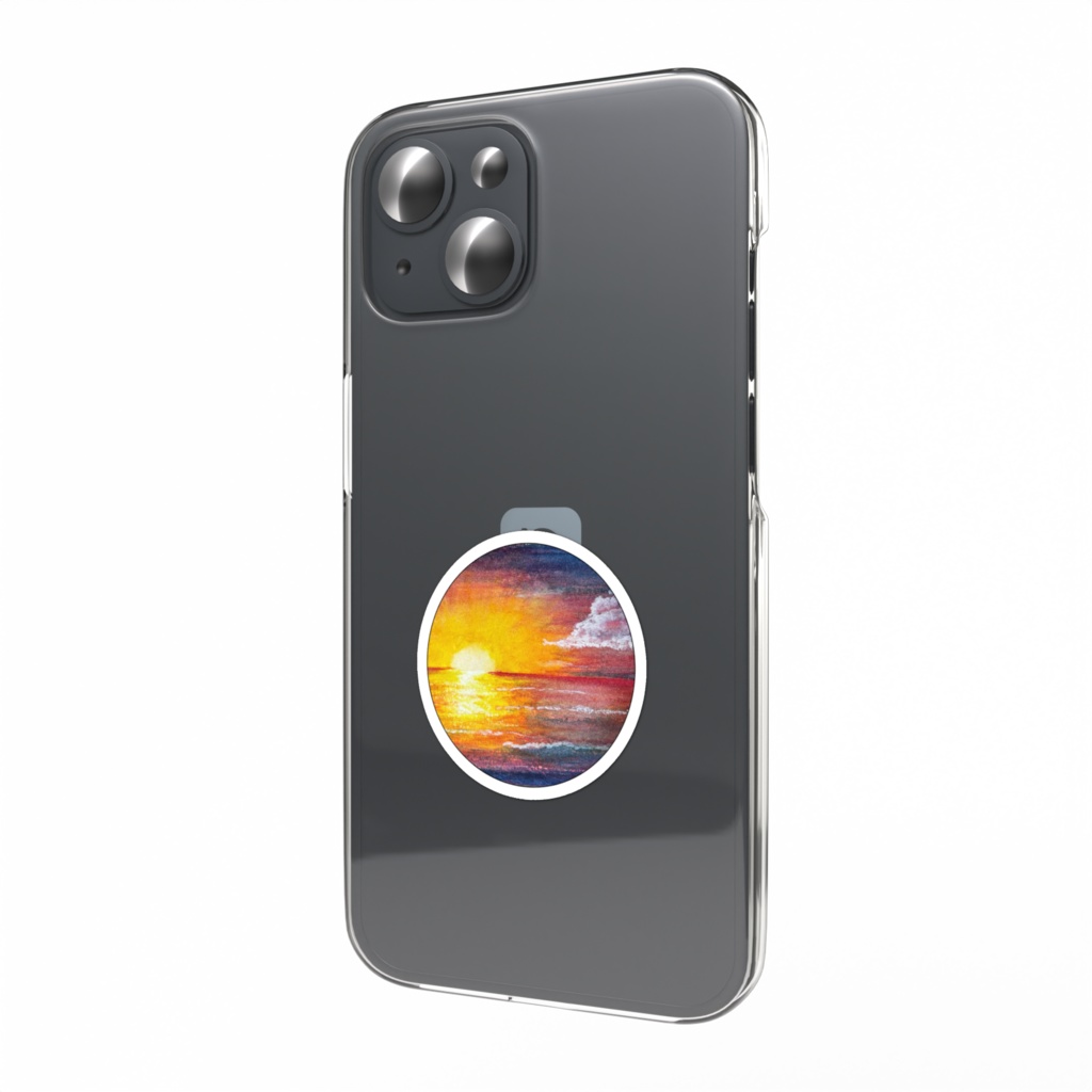 夕日のスマホステッカー