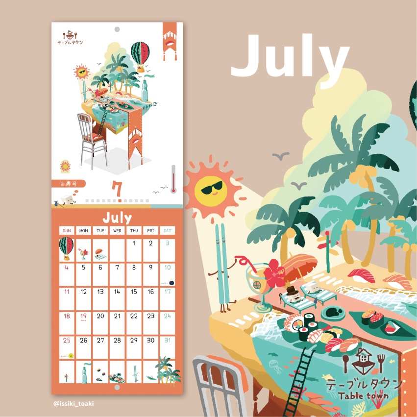 2021年 テーブルタウン カレンダー(シール付き)