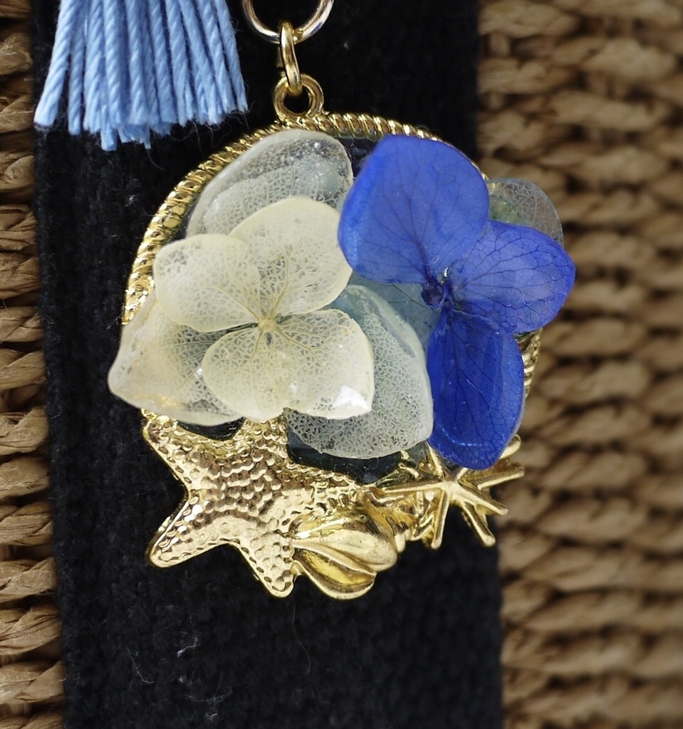 バッグチャーム(スターフィッシュ…紫陽花ブルー&ホワイト)