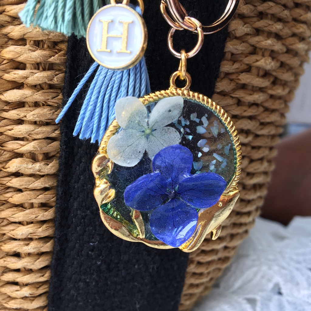 バッグチャーム(ドルフィン…紫陽花ブルー&ホワイト)