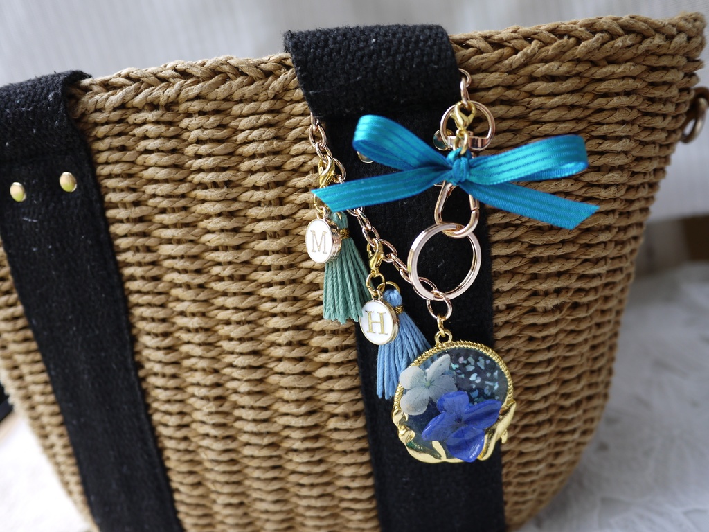 バッグチャーム(ドルフィン…紫陽花ブルー&ホワイト)