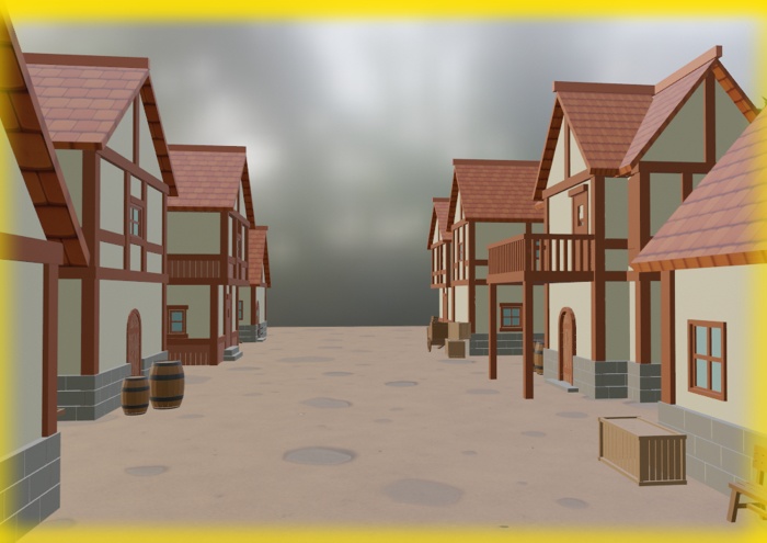 中世の市壁の門前通り