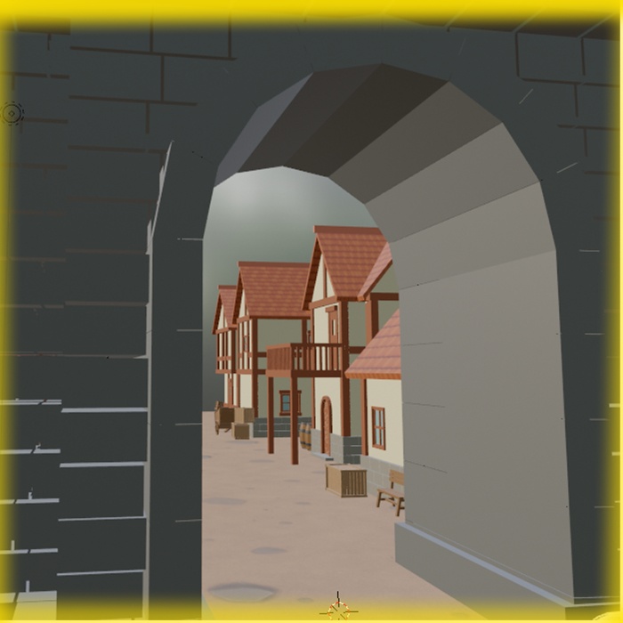 中世の市壁の門前通り