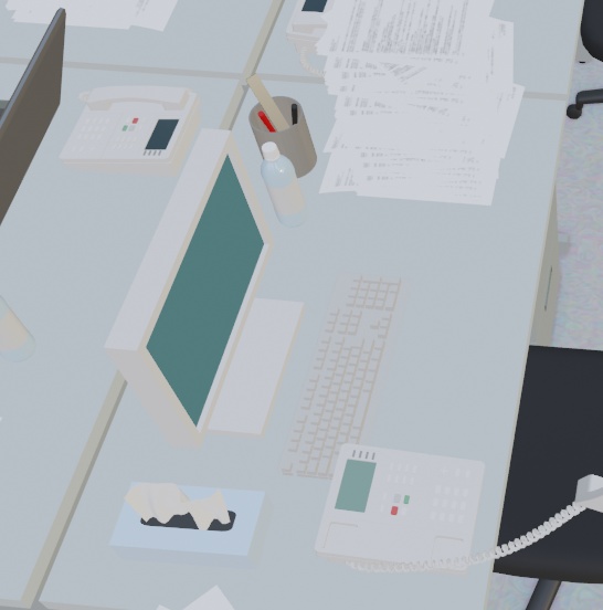 【3Dモデル】書類が散らかる忙しい事務所