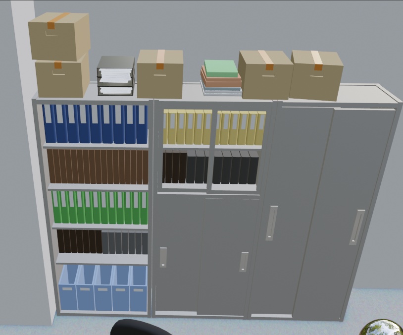 【3Dモデル】書類が散らかる忙しい事務所