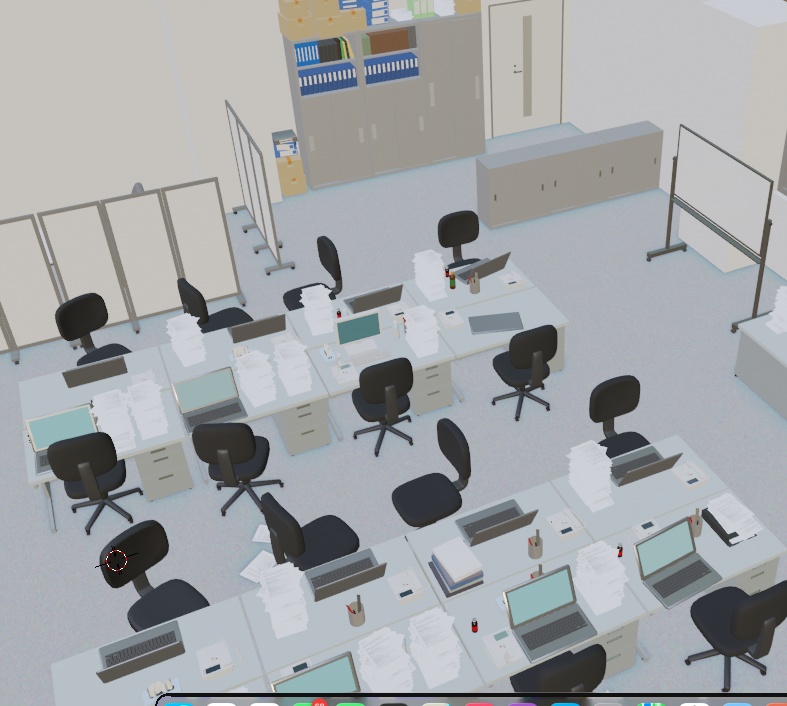 【3Dモデル】書類が散らかる忙しい事務所