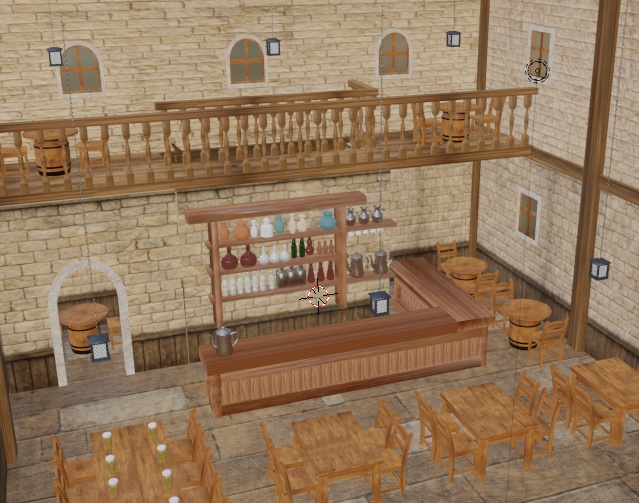 中世ファンタジー酒場 内装3D素材