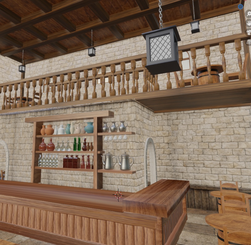 中世ファンタジー酒場 内装3D素材
