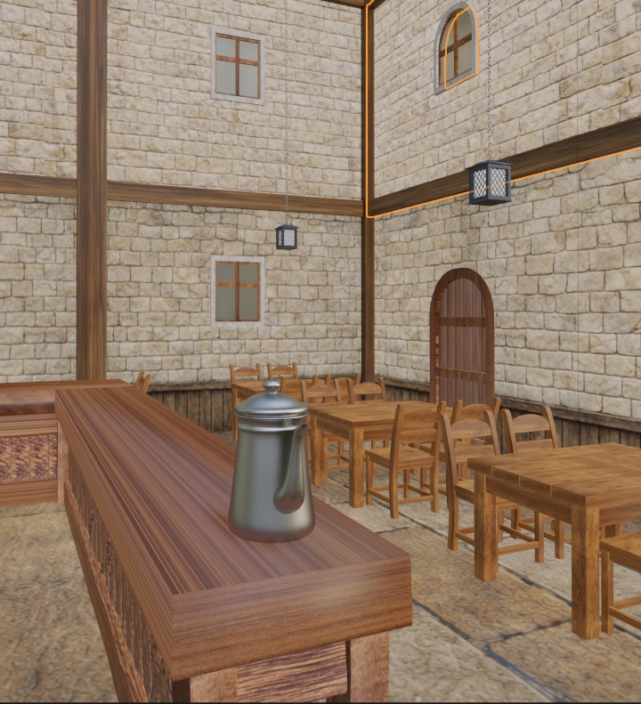 中世ファンタジー酒場 内装3D素材