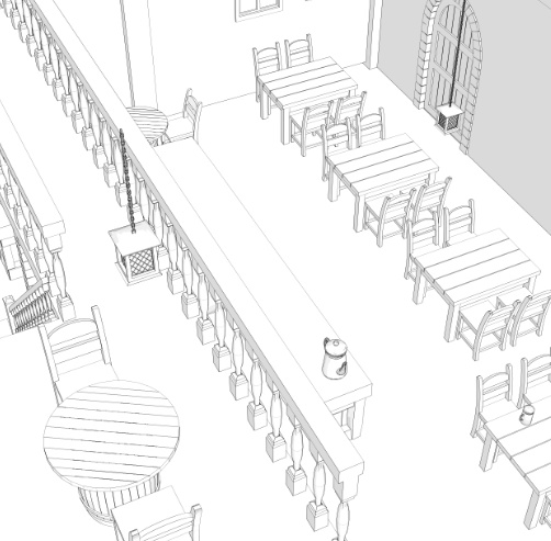 中世ファンタジー酒場 内装3D素材