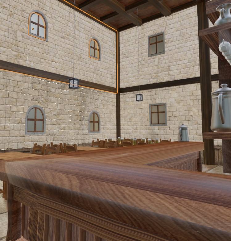 中世ファンタジー酒場 内装3D素材