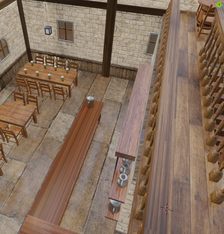 中世ファンタジー酒場 内装3D素材