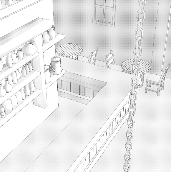 中世ファンタジー酒場 内装3D素材