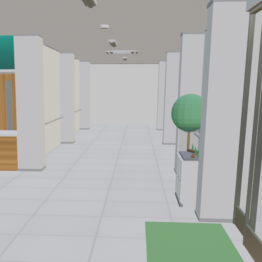 【3D背景】病院の受付・待合室・診察室・廊下(まるごとセット)