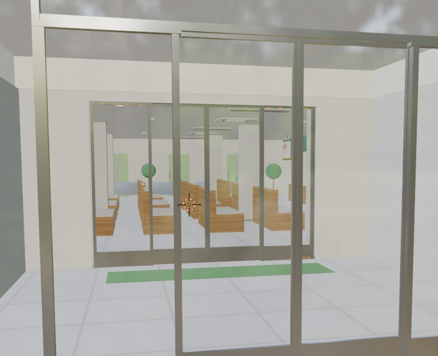 【3D背景】病院の受付・待合室・診察室・廊下(まるごとセット)