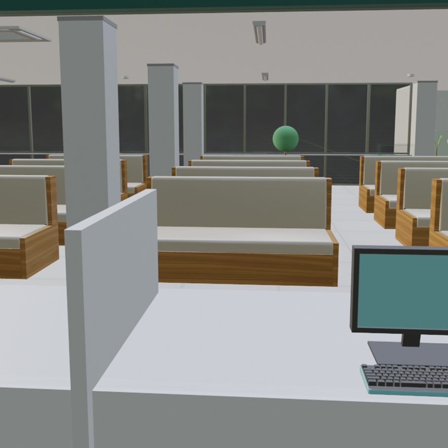 【3D背景】病院の受付・待合室・診察室・廊下(まるごとセット)