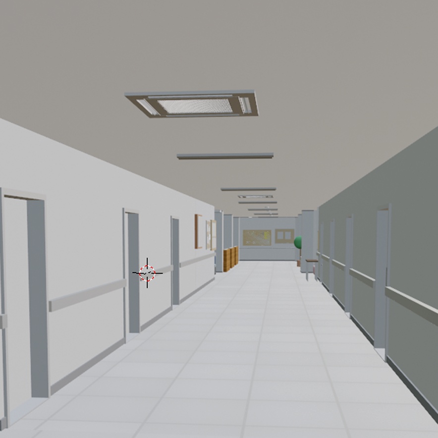 【3D背景】病院の受付・待合室・診察室・廊下(まるごとセット)