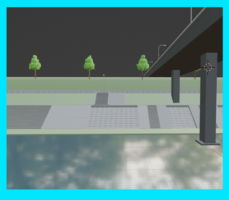 【3D背景】日本風の河川敷と橋セット / JP_Riverbank_Bridge_Set