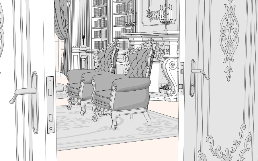 3D書斎(エレガントver.)