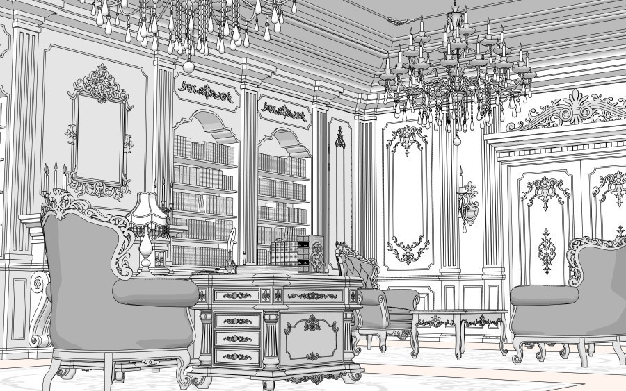 3D書斎(エレガントver.)