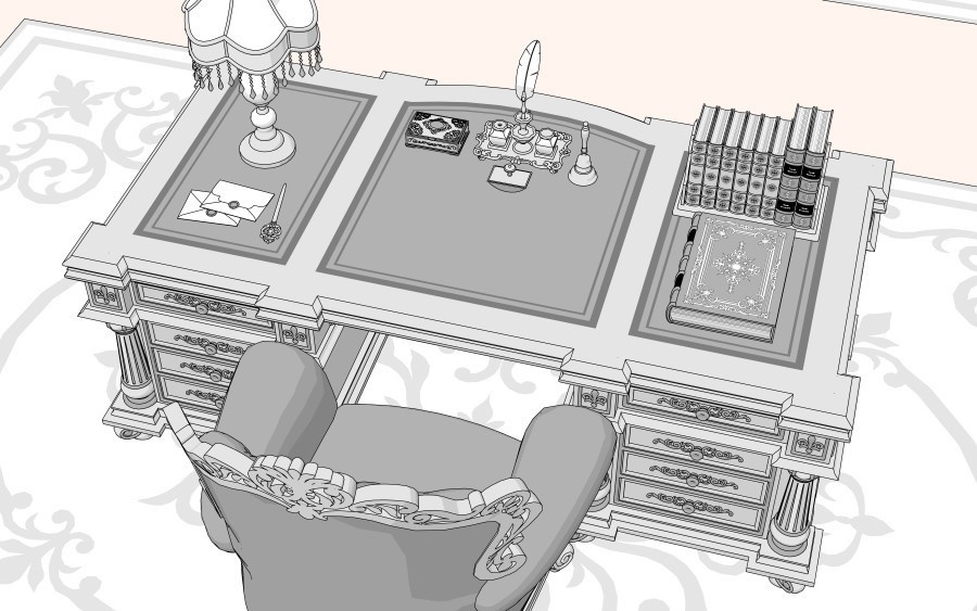 3D書斎(エレガントver.)