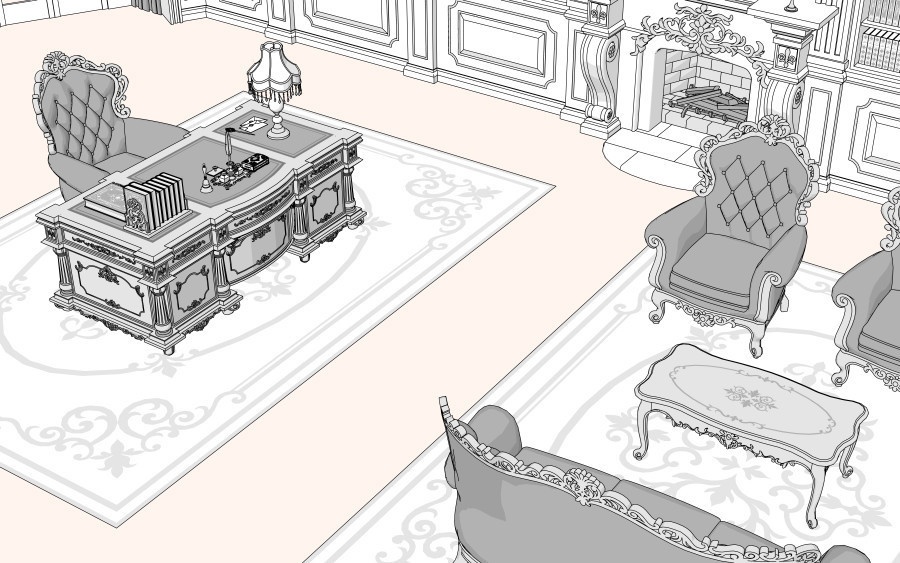 3D書斎(エレガントver.)