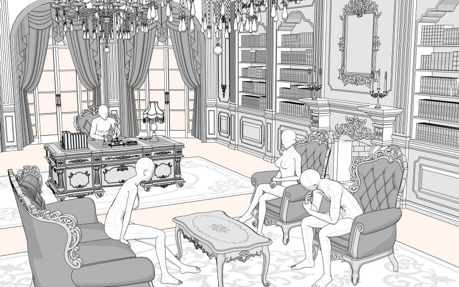 3D書斎(エレガントver.)