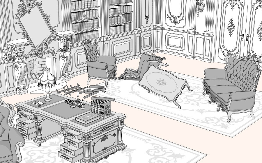 3D書斎(エレガントver.)