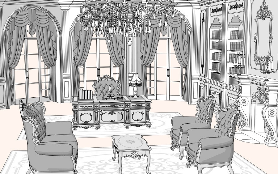 3D書斎(エレガントver.)