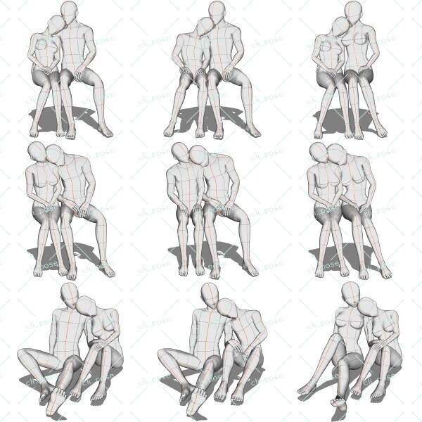 「【身長差小】寄り添うポーズ集」のポーズデータセットA