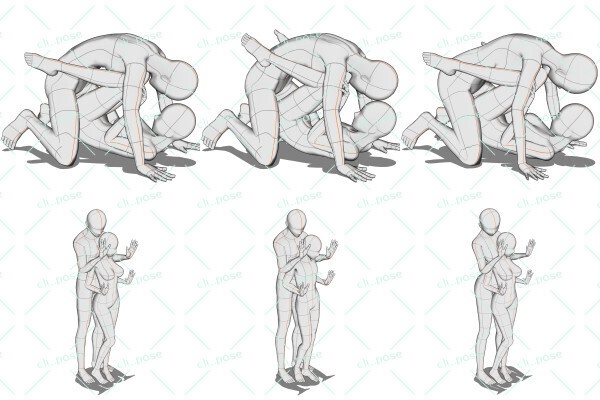 「【身長差中】箱に閉じ込められるポーズ集」のポーズデータセットA