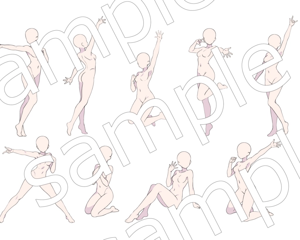 発売記念セール中【商用可トレス素材】全身アイドルポーズ素体_女性【39種】
