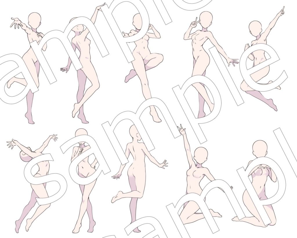 発売記念セール中【商用可トレス素材】全身アイドルポーズ素体_女性【39種】