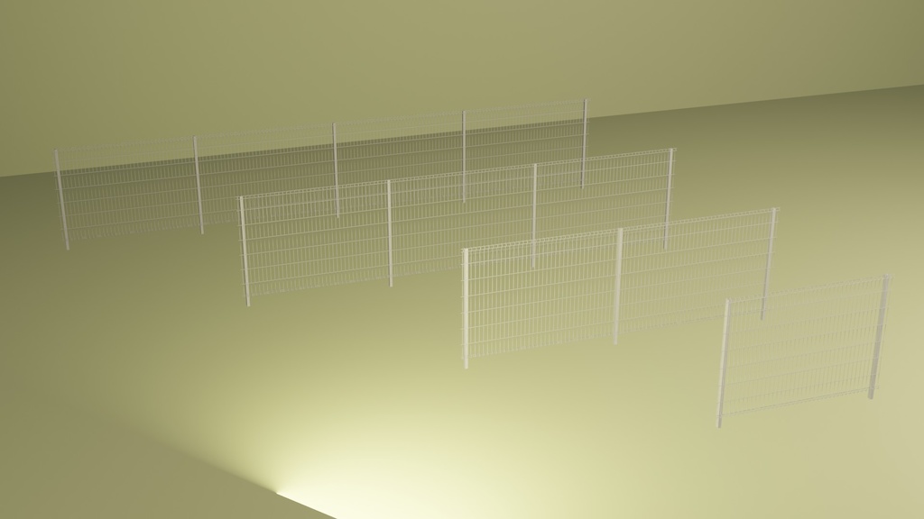 フェンス 4種 サイズ違い 拡張可能 【Blender/3D】