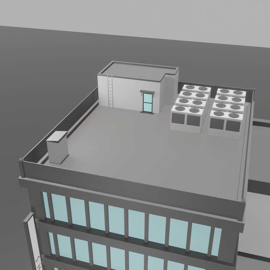 ビル 商業ビル【blender / obj】3D