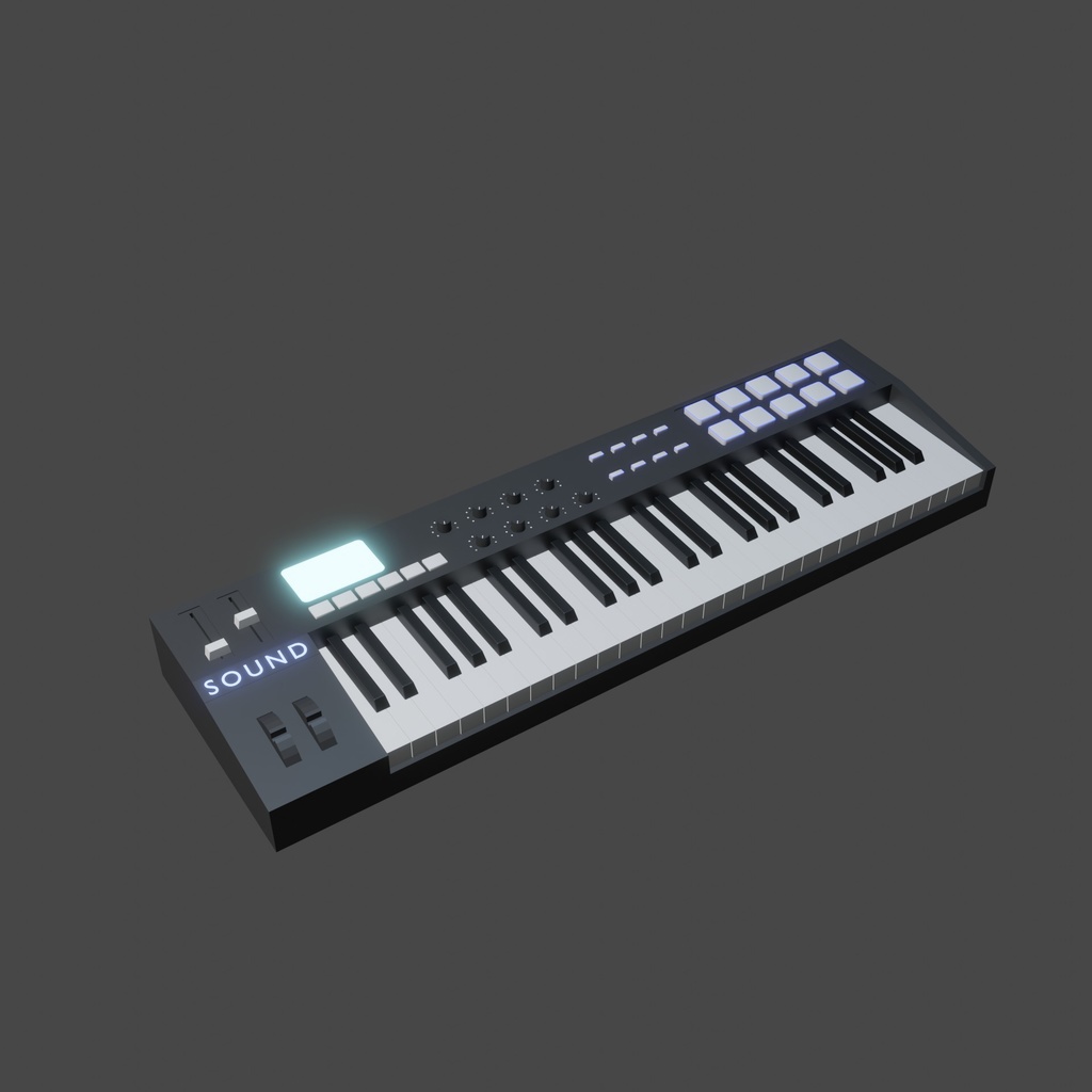 midiキーボード(49鍵MIDIキーボード) 【3D / Blender】
